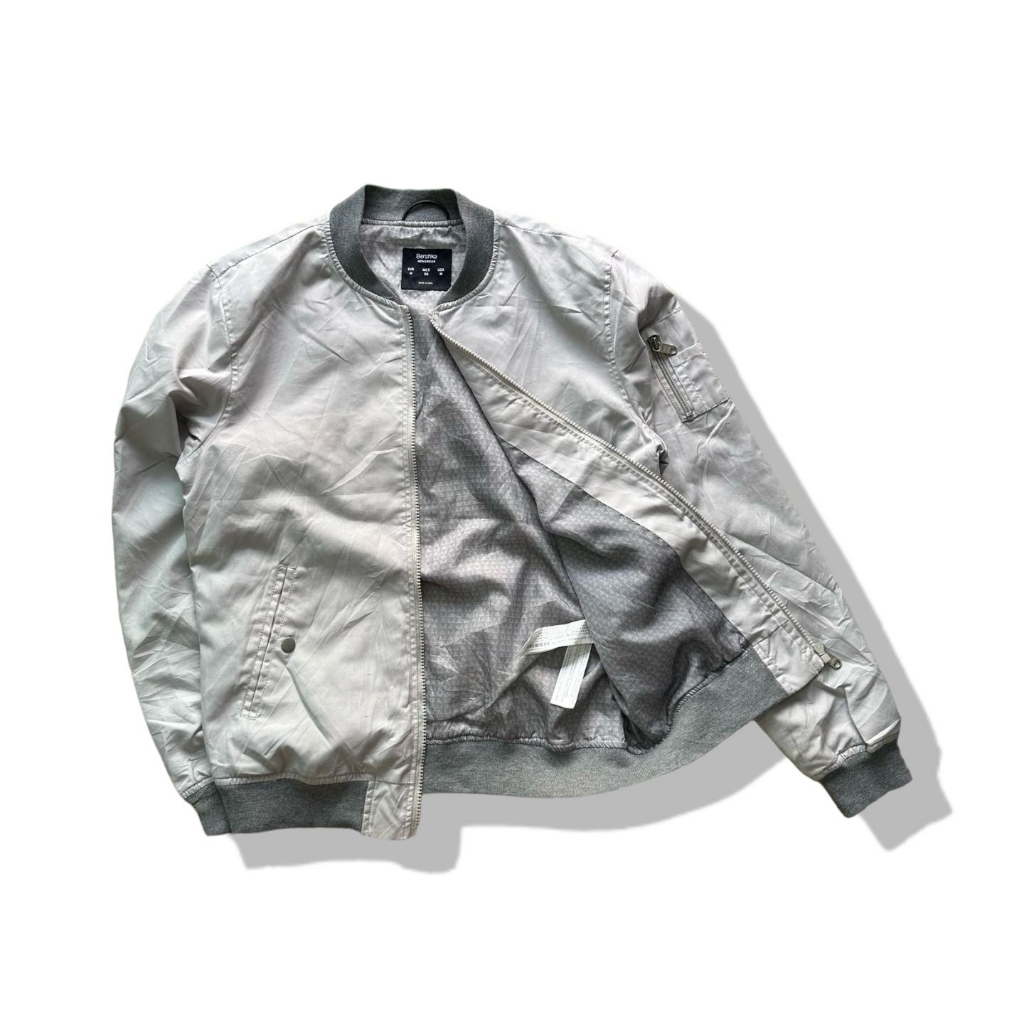 Light gray bomber jacket sale
