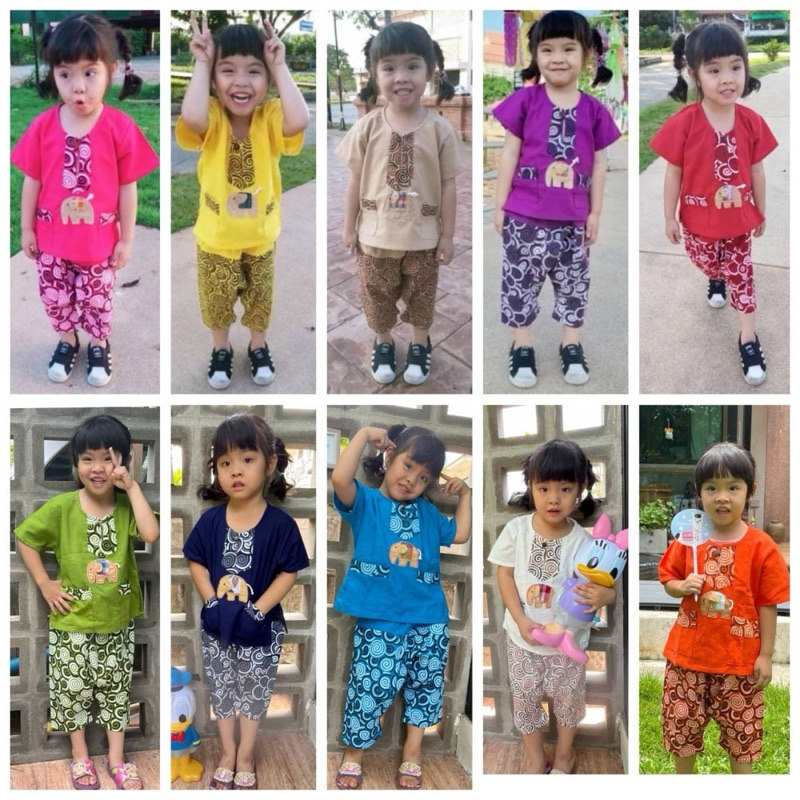 Children's Cotton Clothing Set Baby Elephant (Little Dress + Spiral