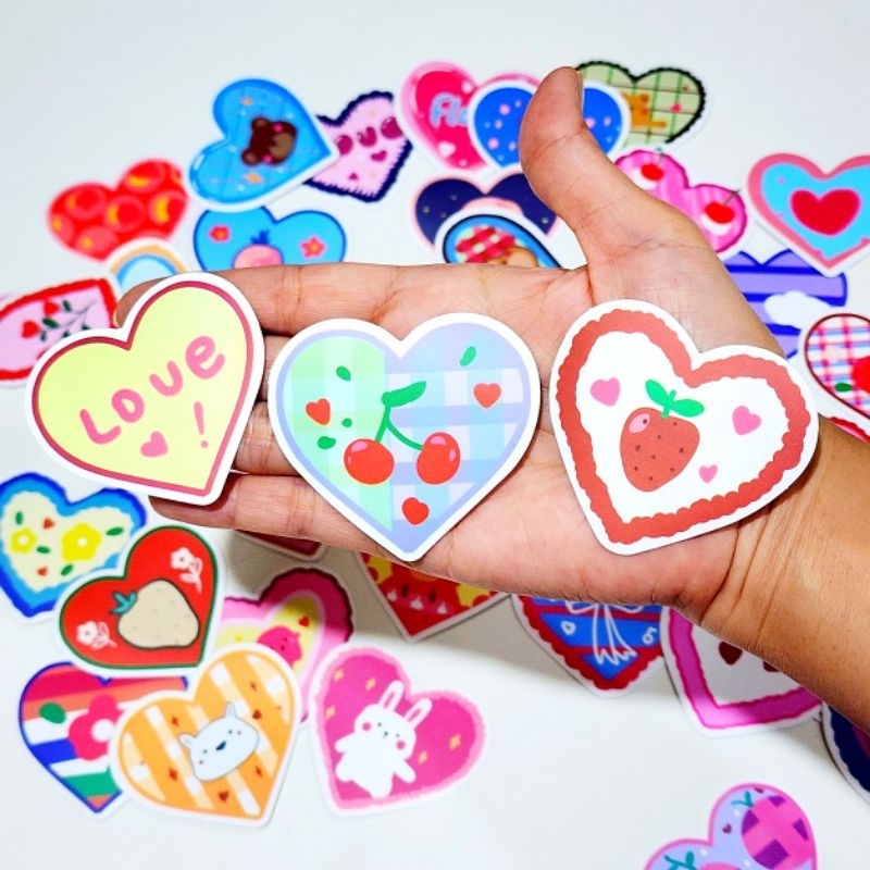 Cute Heart Stickers Bear Pattern Fruit Sweet And Colors Strong Adhesion ...