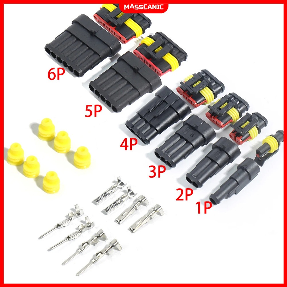 Electric Car Wire Connector Plug Motorcycle Waterproof 1P 2P 3P 4P 5P ...