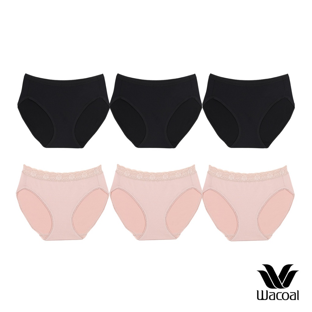 Wacoal Bikini Panty set 6 Pieces Panties With Lace Edge Pattern WU1C35