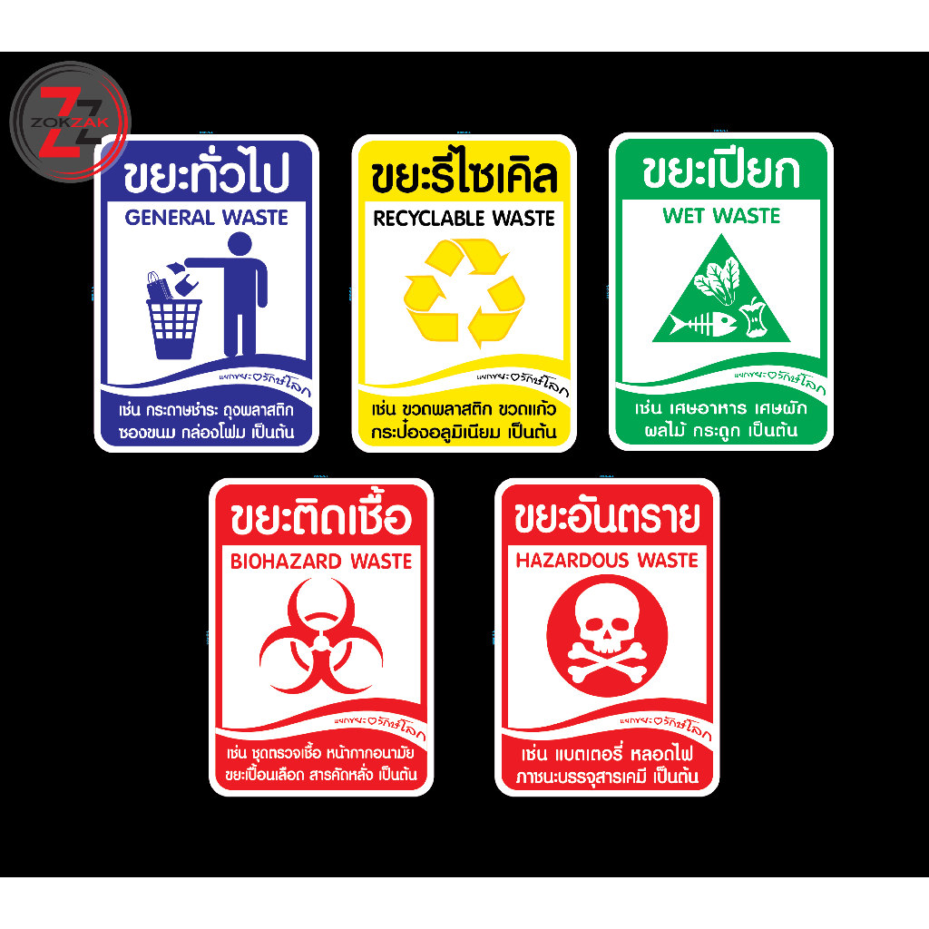 Sticker Label To Split Garbage Save The World General Recyclable Wet ...