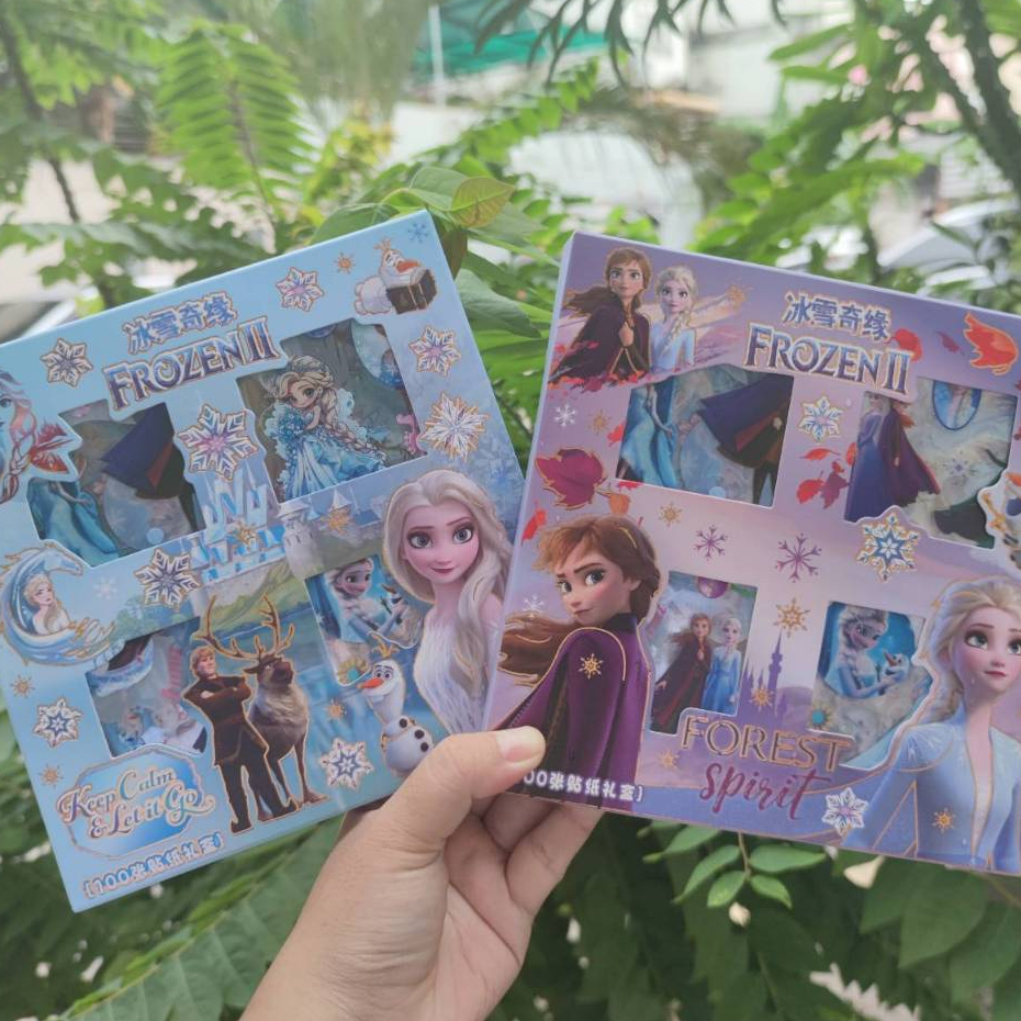 Sticker Die Cut Elsa Anna Pvc Transparent Waterproof 96-100 Sheets ...