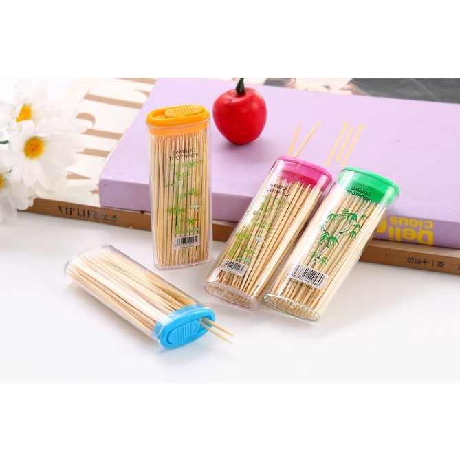 2pcs Bamboo Wooden Toothpick Holder Carving Toothpick Box Carrier - Buy At The P