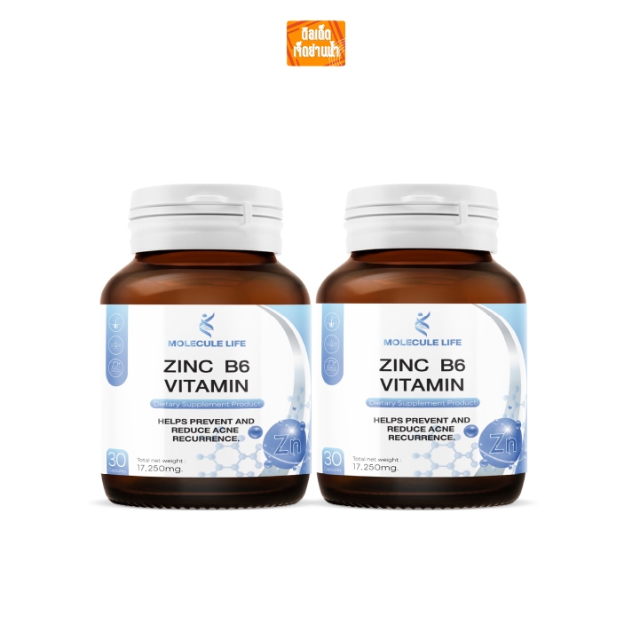 Molecule Vitamin Supplement Zinc B6 Life Set 2 Bottles (30 Capsules/Jar ...