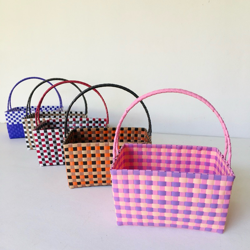 Plastic Woven Basket Wire Frame Holder Width 22 Length 28 Height 16 ...