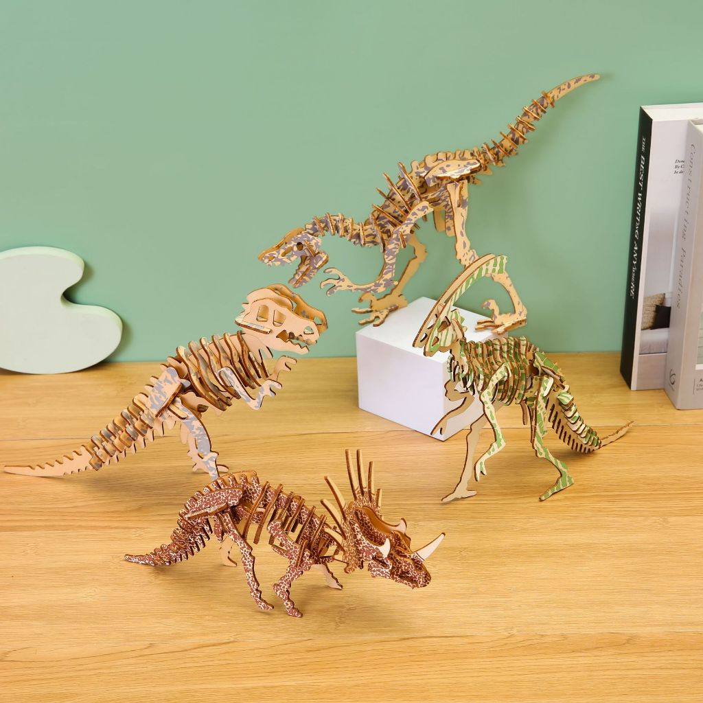 3D Wooden Jigsaw Puzzle SIMULATION Dinosaur 3D WOOD MODEL | Shopee ...