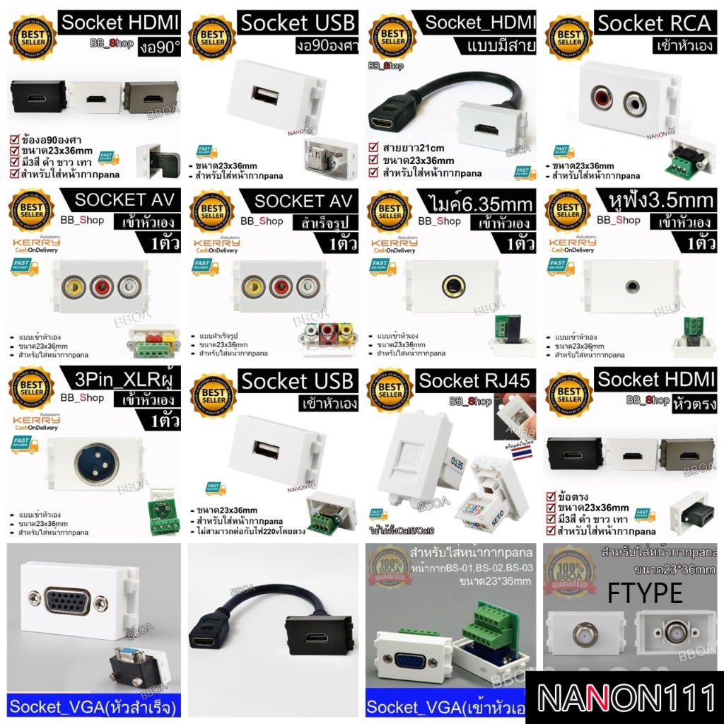 Breast Socket Hdmi Mask 4K VGA USB XLR AV RCA JACK6.5 3.5 Cat5 Cat6 MIC ...