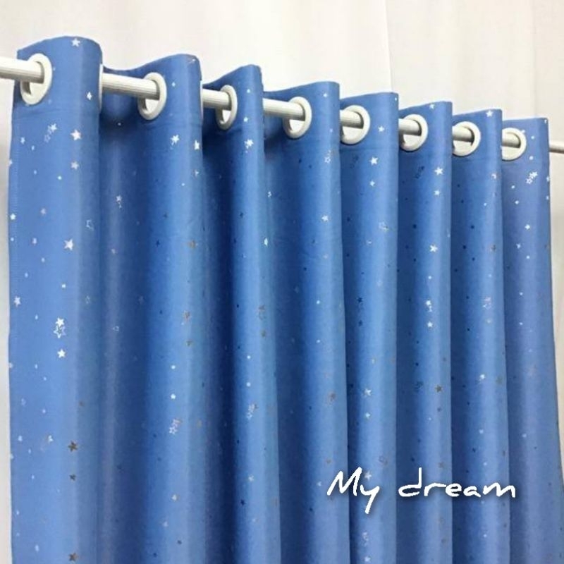 Uv Protection Star Curtains Extra Beautiful Pattern Eyelet Type ...