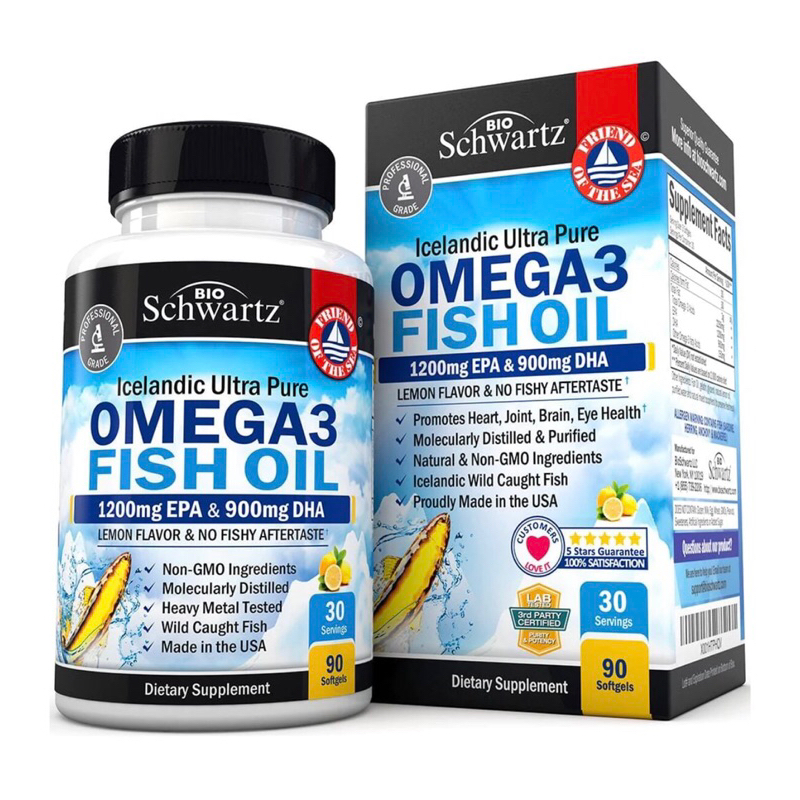 NUMBER 1 Omega 3 BioSchwartz Omega3s Fish Oil 90 softs Brain