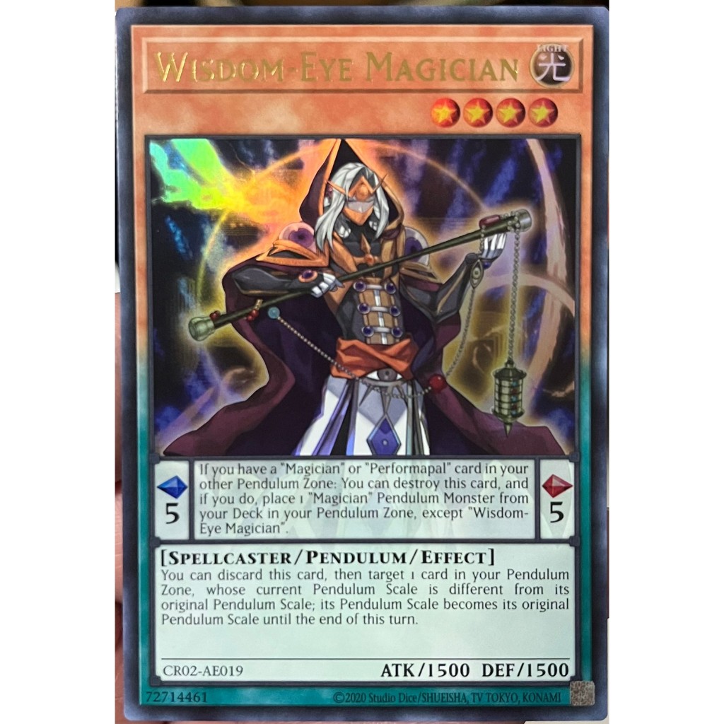 Yugioh Asia-Eng [CR02-AE019] Wisdom-Eye Magician (Ultra Rare) Authentic ...