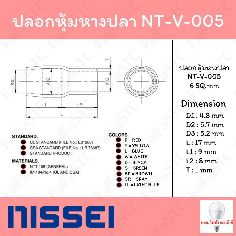Fishtail Cover V-005 (Cable Number 6 SQ.mm) | Shopee Philippines