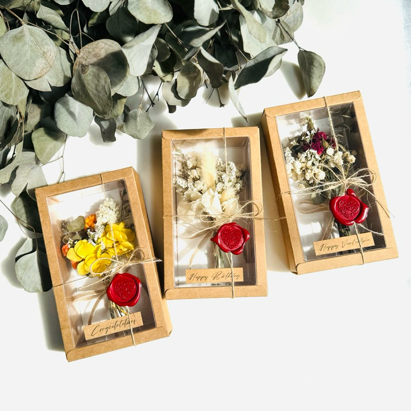 Lili Dried Flower Bouquet box Gift Final flowers with waxseal | Shopee ...