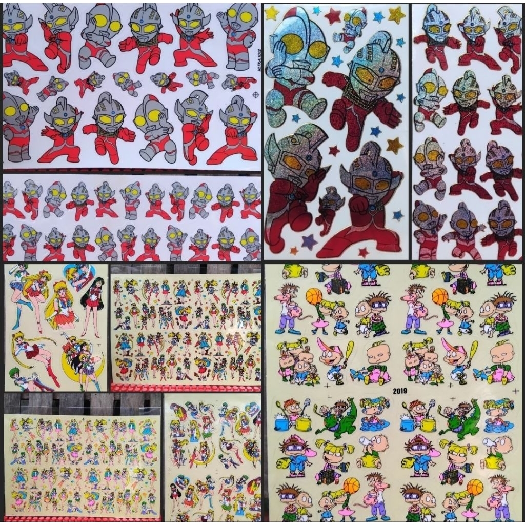 Vintage Stickers Die-Cut With Ultraman Sailor Moon And Rugrats Cartoon ...