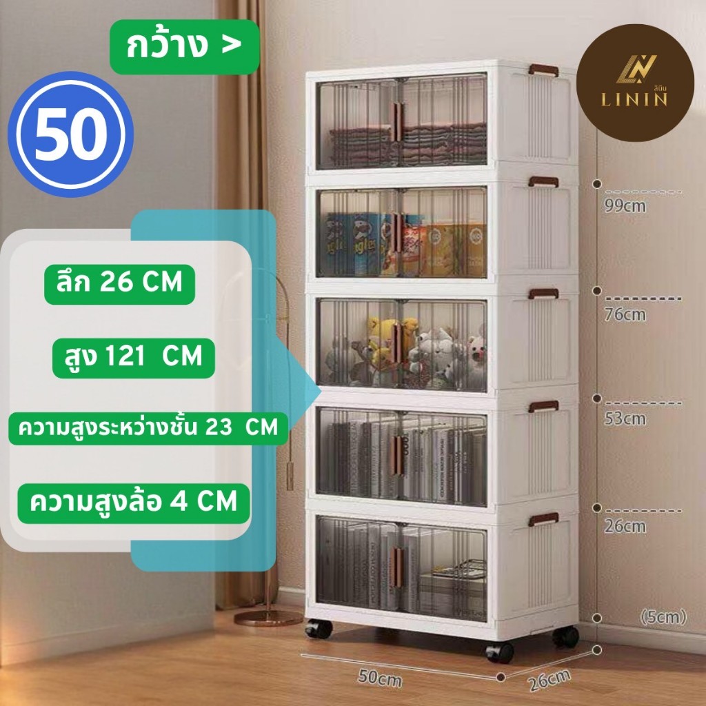 LININ Multipurpose Shelf, Code Z5025 Plastic Storage Shelf With Wheels ...