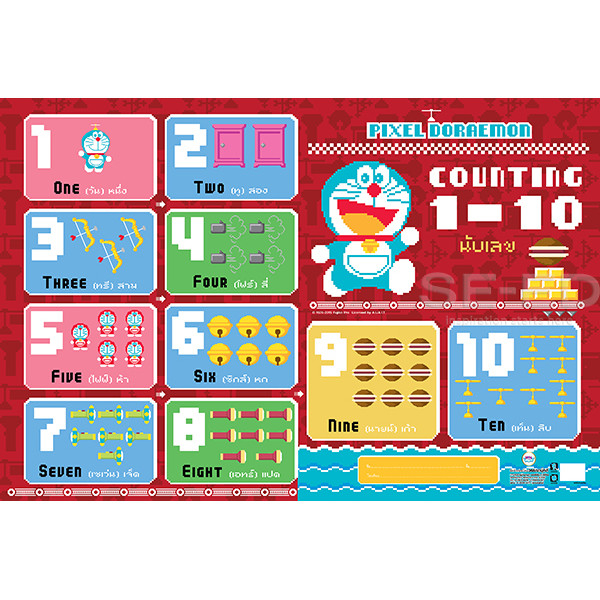 Njai (Educational Media) Doraemon Count Number 1-10 Poster | Shopee ...