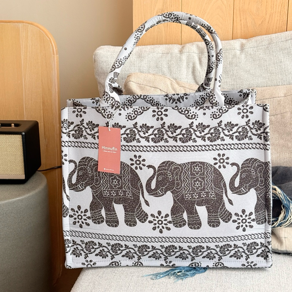 Mimmuffin] Thai elephant Pattern Handbag bag Cloth | Shopee