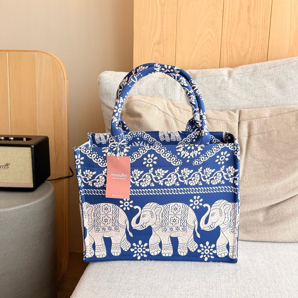 Mimmuffin] Thai elephant Pattern Handbag bag Cloth | Shopee