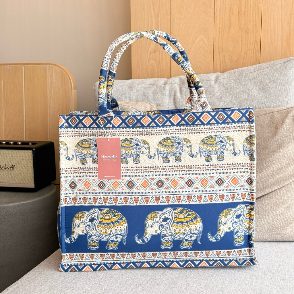 Mimmuffin] Thai elephant Pattern Handbag bag Cloth | Shopee