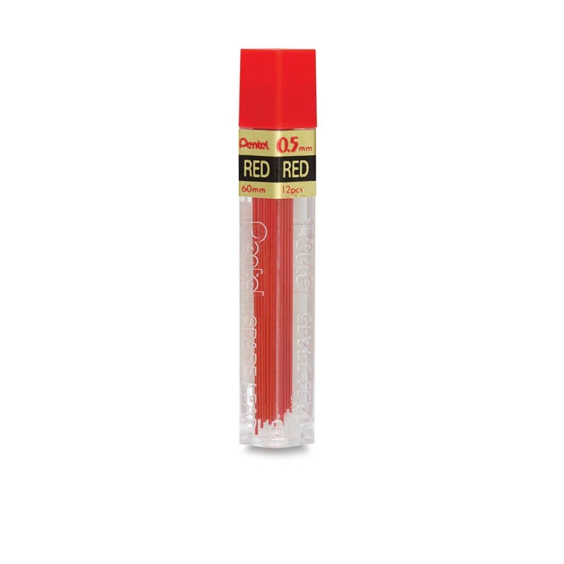 Pentel Pencil Lead Mechanical 0.5mm Red Core Refil (12 Lead) | Shopee ...
