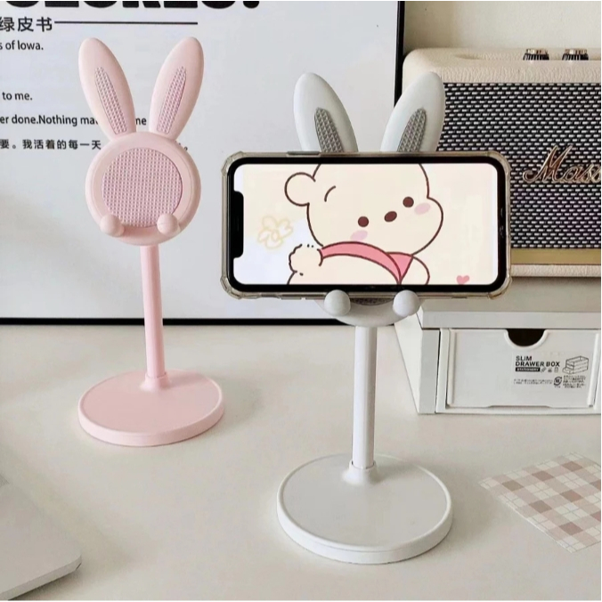 Phone Stand Cute Rabbit Pattern Mobile Holder Desktop Ear | Shopee ...