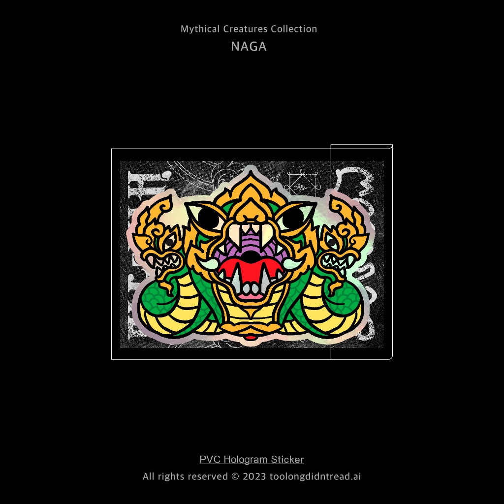 Auspicious Sticker : Mythical Creatures Collection-Naga (Naga Sticker ...