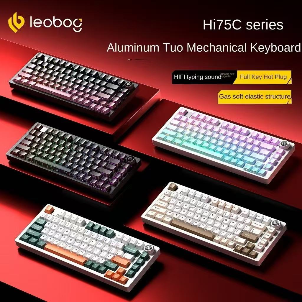 LEOBOG Hi75C Aluminum RGB Keyboard Colour Changeable Hot Switching Knob ...