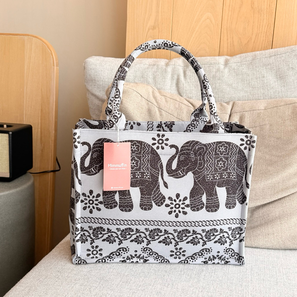Mimmuffin] Thai elephant Pattern Handbag bag Cloth | Shopee