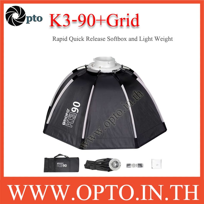 Triopo K3-950+Grid Rapid Bowens Mount Quick Release Octa Softbox 8 Rods ...