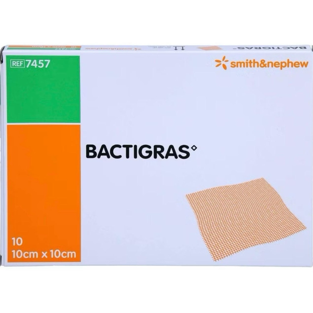 (Box Of 10 Pieces) BACTIGRAS Wound Net 10x10CM Paraffin Coated Prevents ...