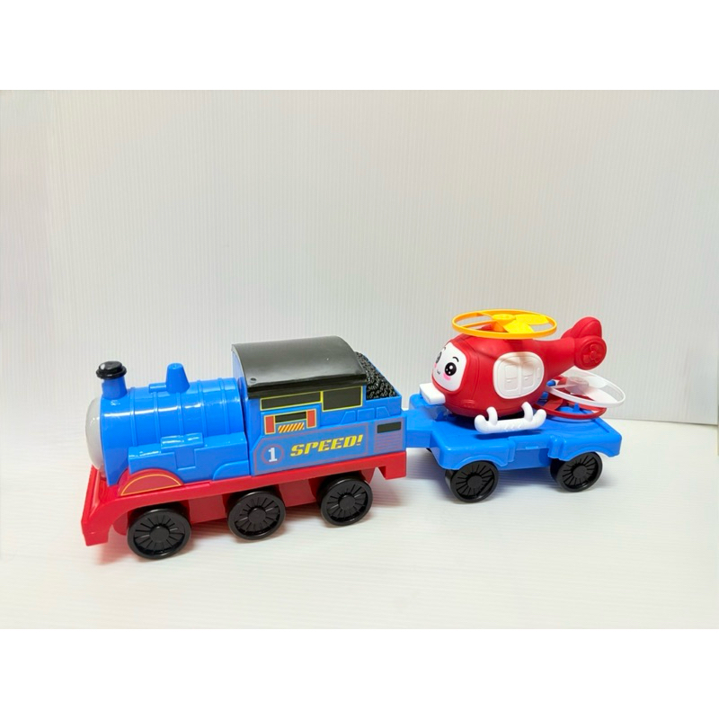 Cartoon Train With A Yard-With Big Head-There Is Plane In Trailer Toy ...