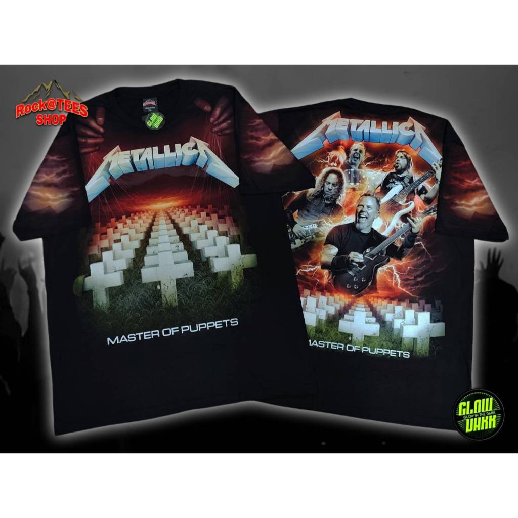 Maglietta Metallica Ufficiale Master Of Puppets: T-Shirt Uomo Bianca Con Logo Della Band, Nuova, Cotone, Lavabile