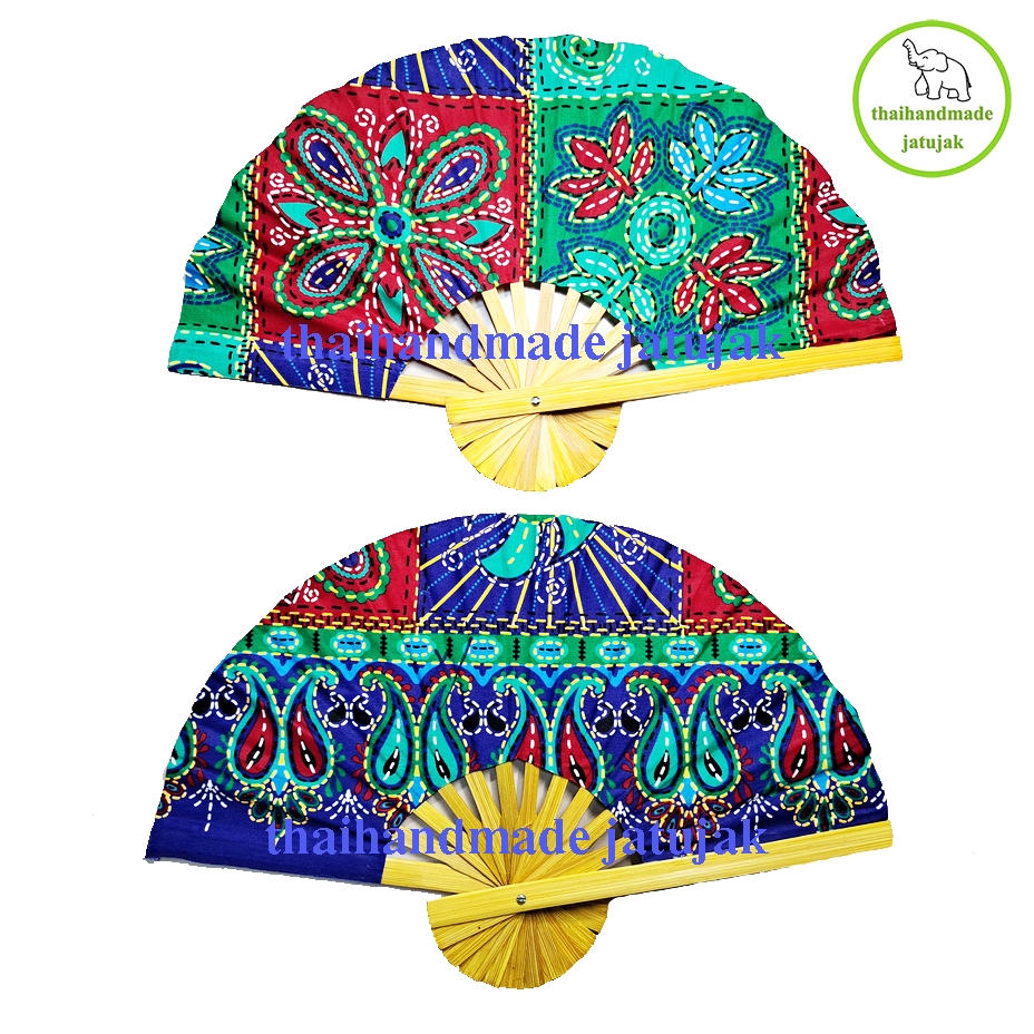 Fan Batik Beautiful Work Cloth Thai Pattern Folding 10 Inches | Shopee ...