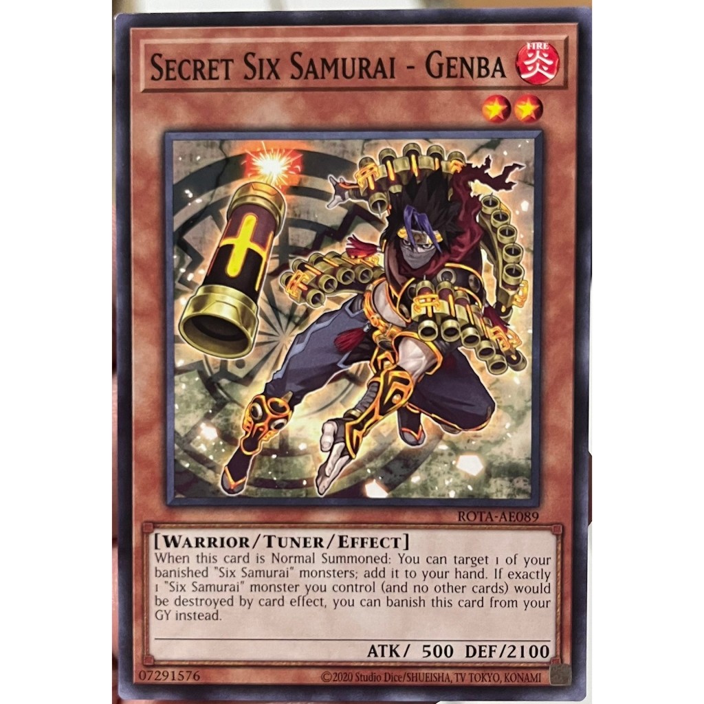 Yugioh Asia-Eng [ROTA-AE089] Secret Six Samurai-Genba (Common) Original ...