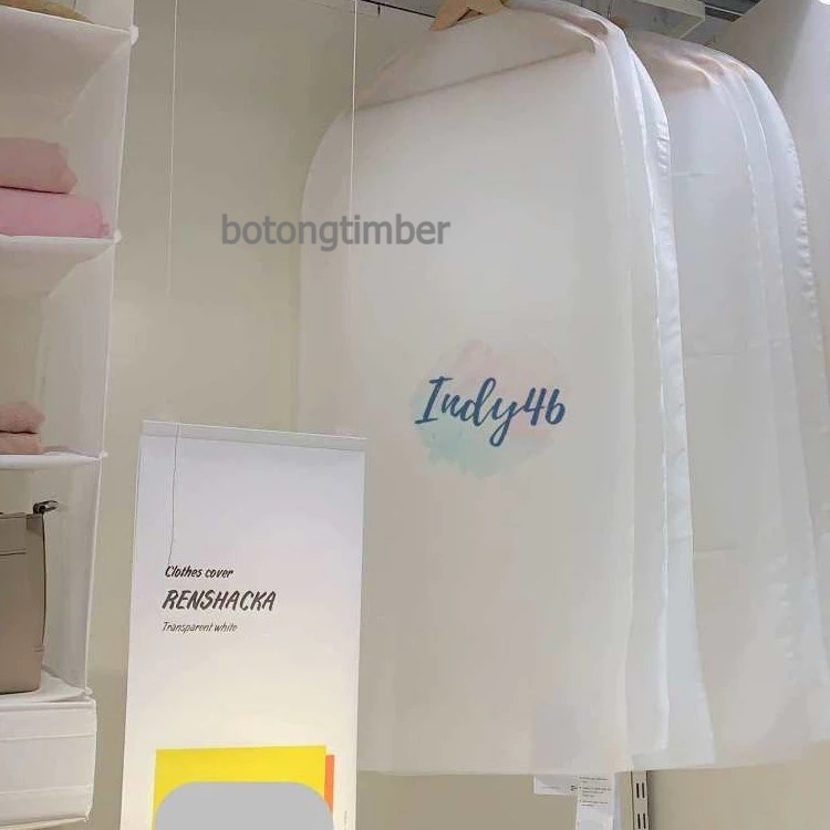 IKEA RENSHACKA Copriabiti Trasparente Bianco, Lunghezza 105 Cm, Larghezza 60 Cm, Protezione Per Abiti - 2