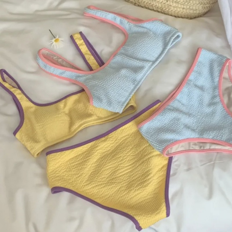 Fast Delivery From Thailand 2-Piece bikini Cute Swimsuit set swim Beach ...