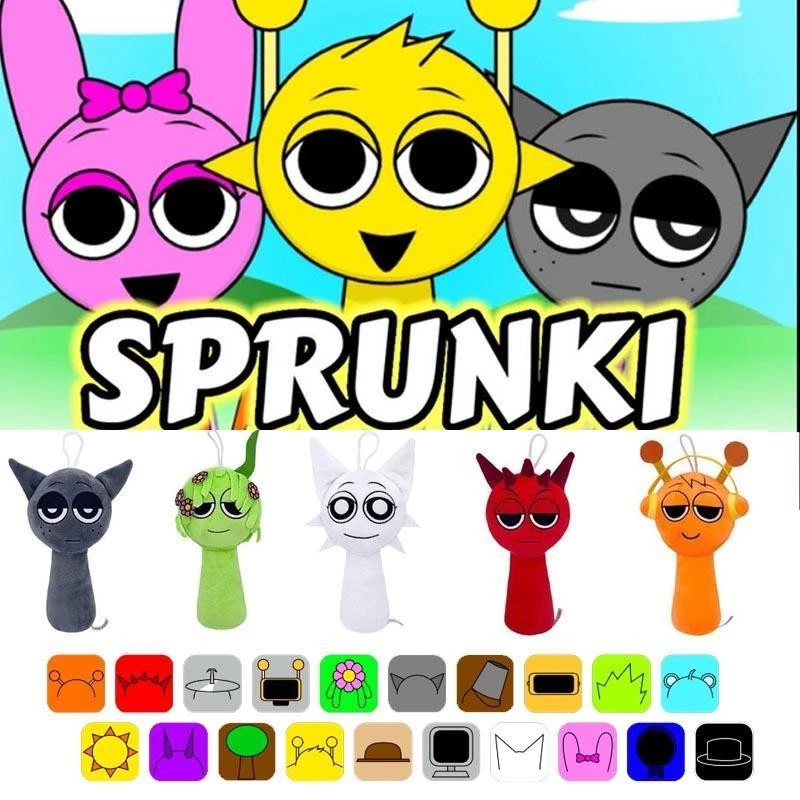 Thai Sends Sprunki Plush Toy Incredibox Gray Game Doll Bag Pendant Toys ...
