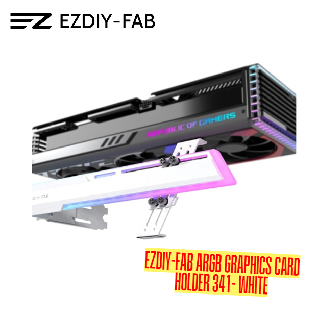 EZDIY-FAB (GRAPHICS CARD Support) ARGB GRAPHICS HOLDER 341- WHITE ...