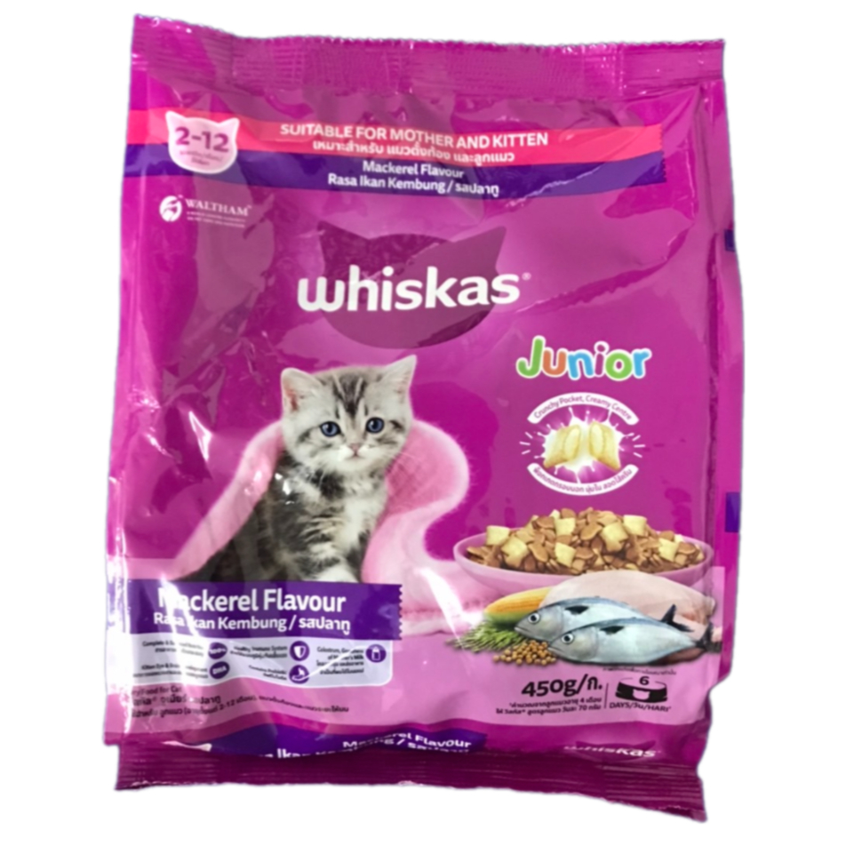 whiskas junior Mackerel Flavor For Pregnant And Kittens 450g. Shopee
