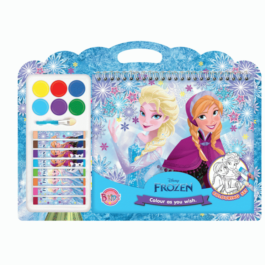 FROZEN COLOURING SET Color as you wish Coloring Book + Water And Chalk ...