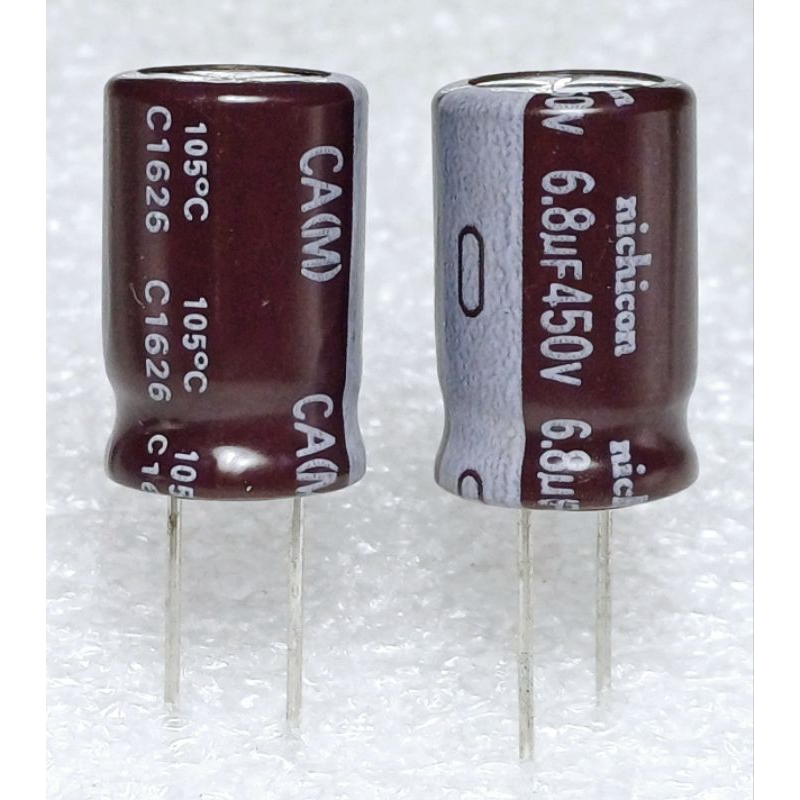 10 Pz Condensatori Elettrolitici Assiali Nichicon 6.8uF 35V 6.5x12.5mm (Tagliati Da Nastro) - Giappone - Foto 5