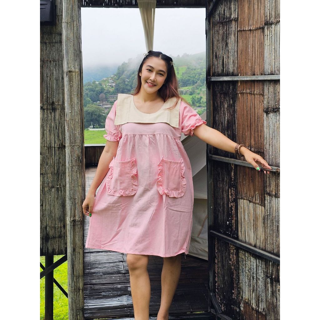 Dress Over The Knee Cute Doll Sleeve The Right Length Is Not Short And