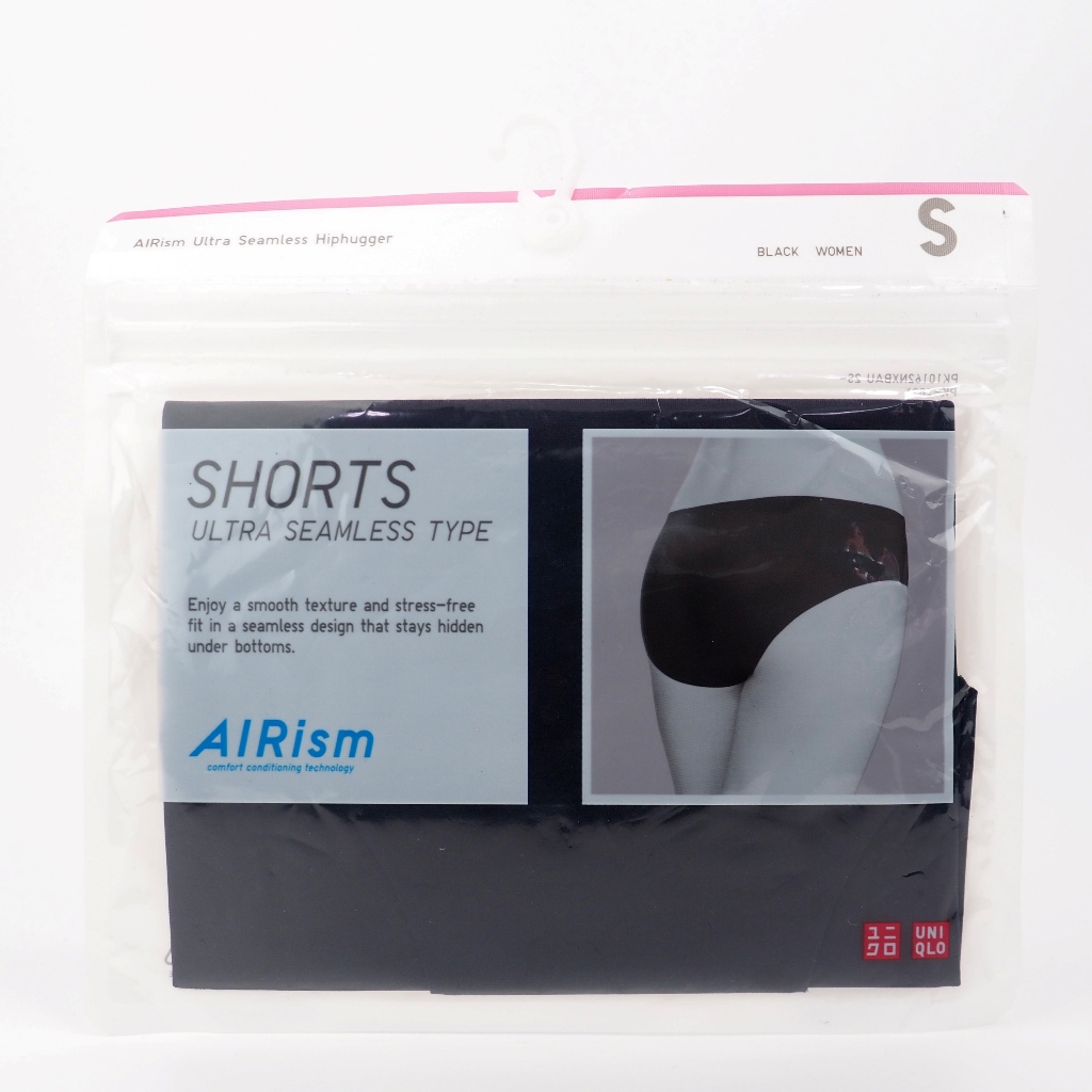 UNIQLO AIRism Ultra Seamless Hiphugger Low Waist Briefs Size S Black