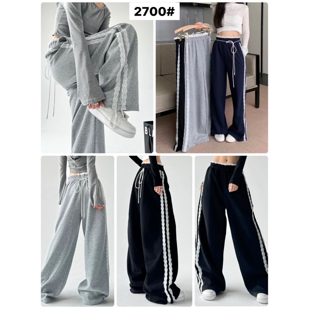 Long Pants Lace Work At The Waist Side Trim Make A Rope Around The 2700 ...