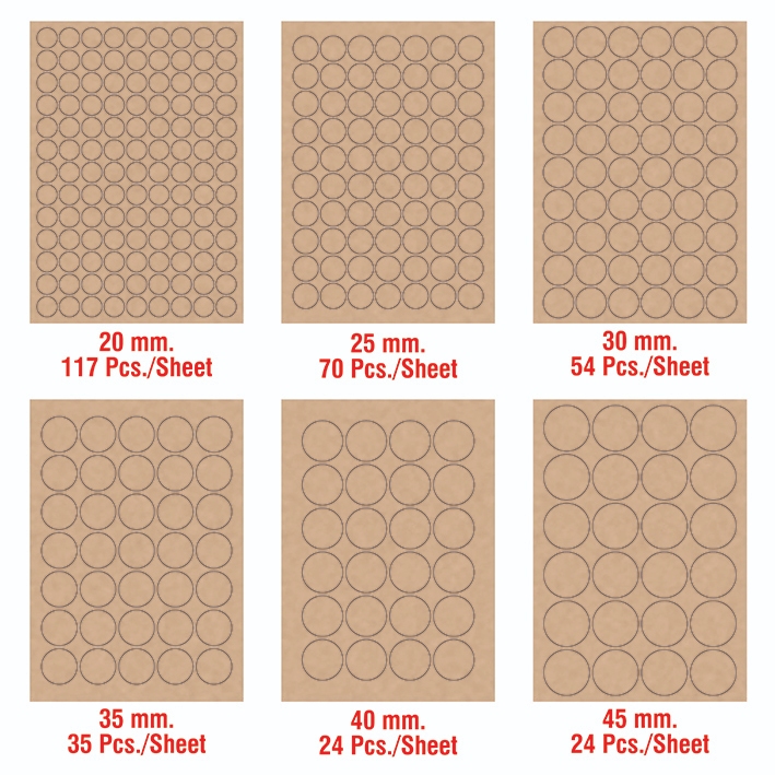 See-D Labels Kraft Round A4 Size (210 x 297 mm.) Available In 6 Sizes ...