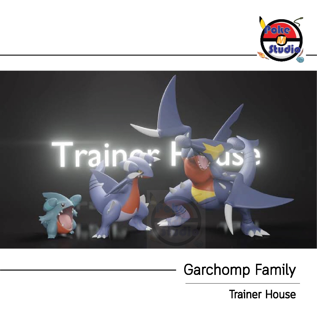 Garchomp Family Set Pokemon Scale World Camp Trainer House (Recast ...