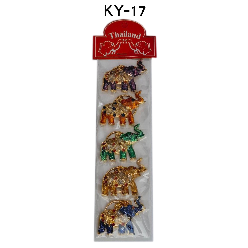 Elephant Keychain Thai Souvenir Pack Of Material Metal Resin