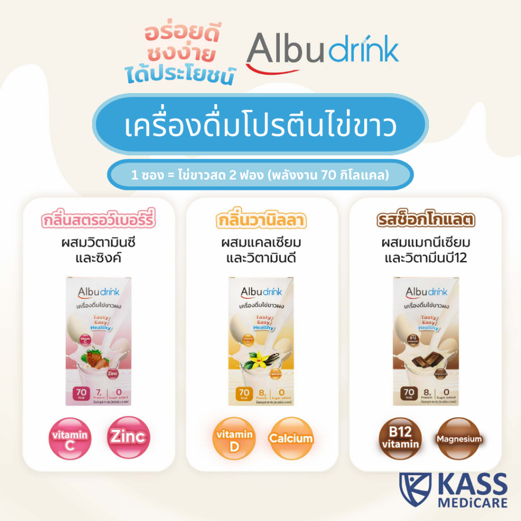 Albudrink Albu Drink Egg White Protein Sachet Size 18.5G. | Shopee ...