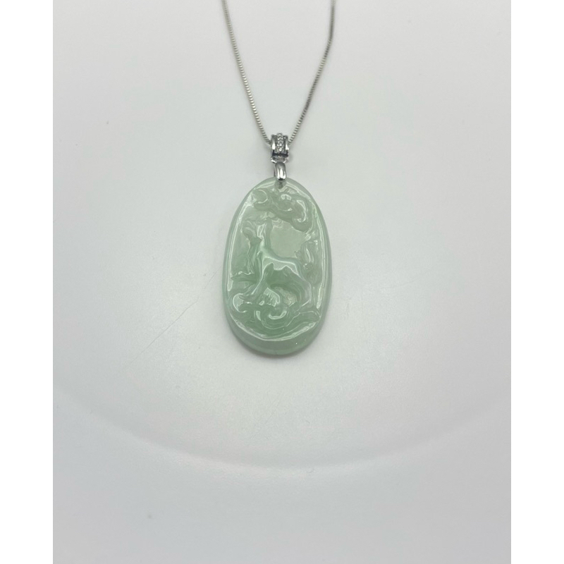 jade Zodiac Pendant Carved A Schat Sign Year Of The Tiger Genuine Burma ...