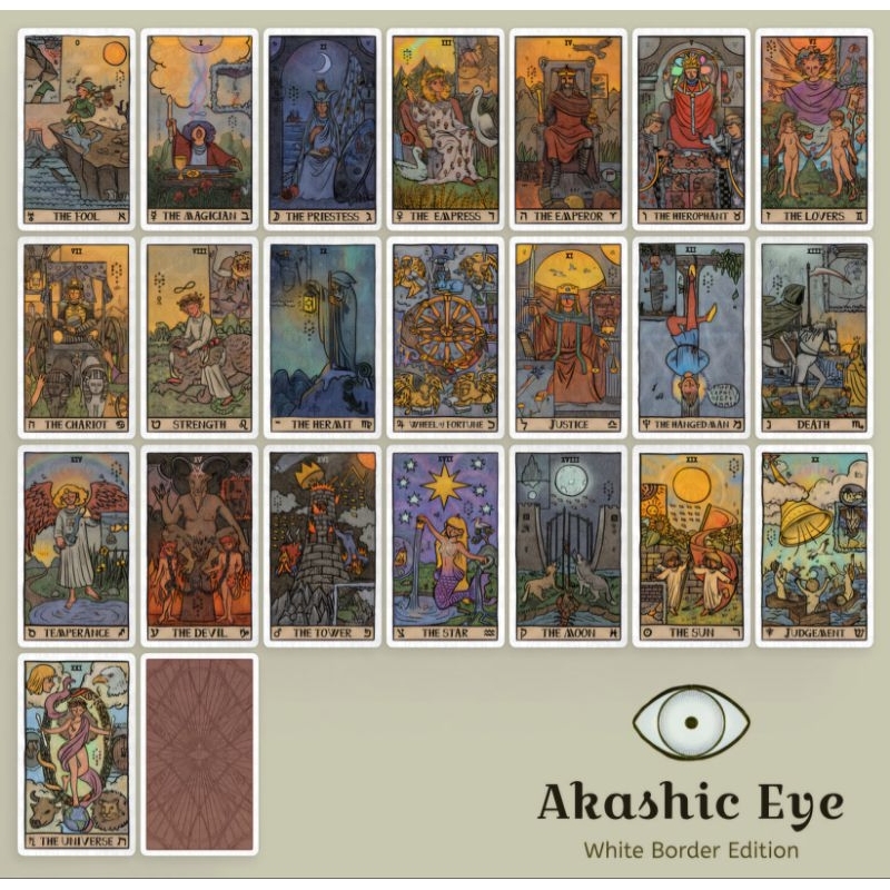 Akashic Eye Tarot White Border Edition Authentic Gypsy cards Cute ...